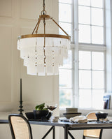 HALO white alabaster chandelier - golden