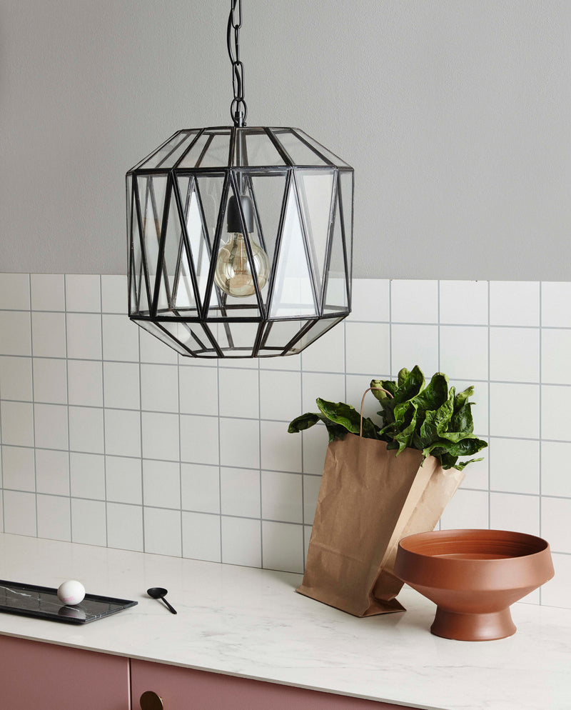 ATE hanging lamp - glass triangles