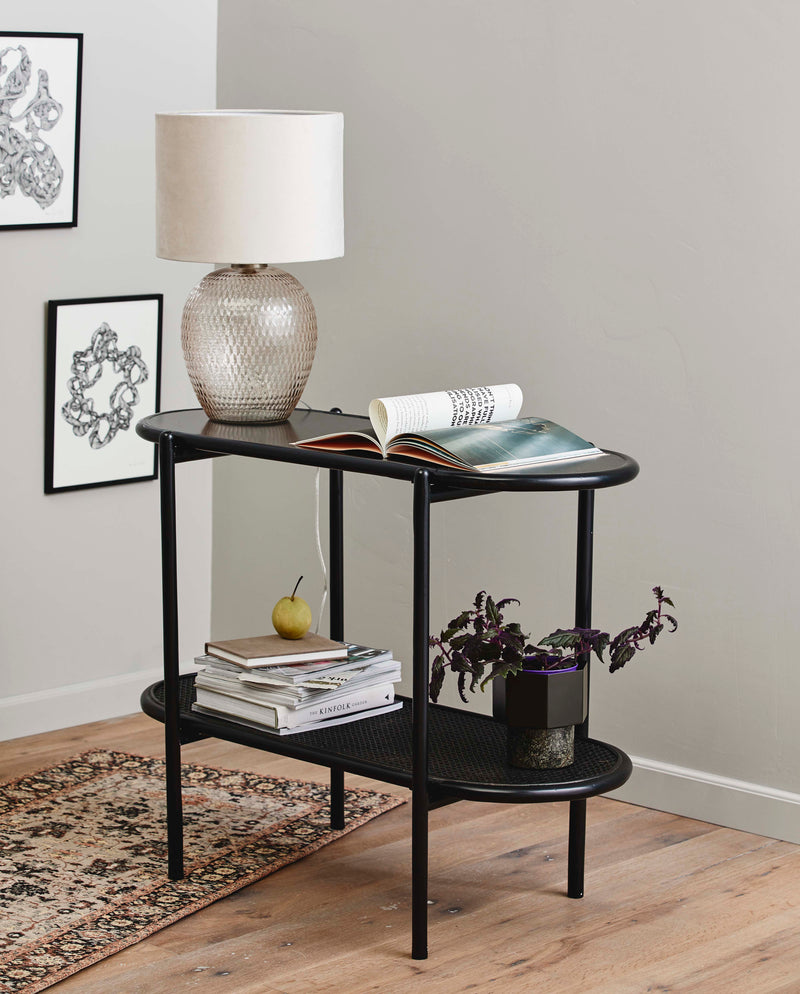 SURMA side table, 2 shelves - black