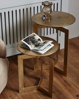 NYASA golden side tables, round s/2