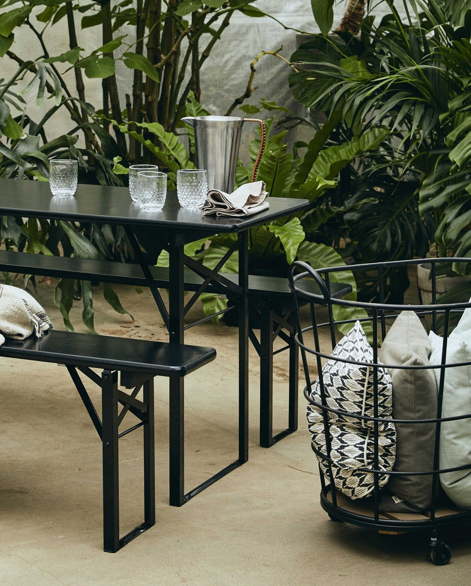 DOWNTOWN basket on wheels - black