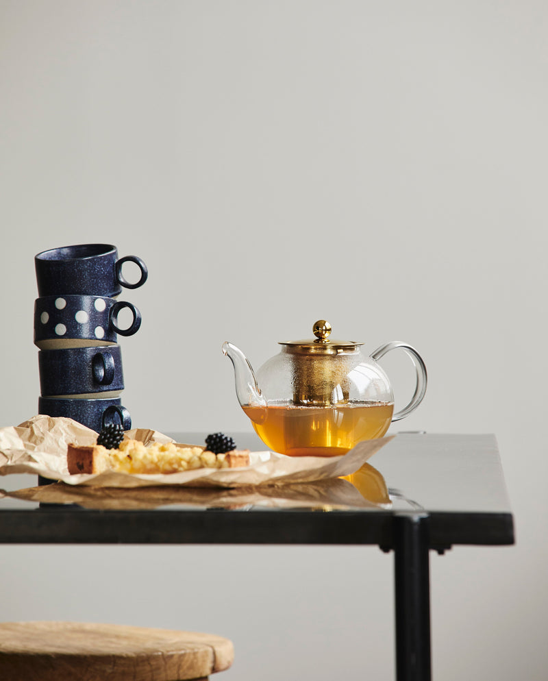 GRAINY tea cup w. handle, dark blue