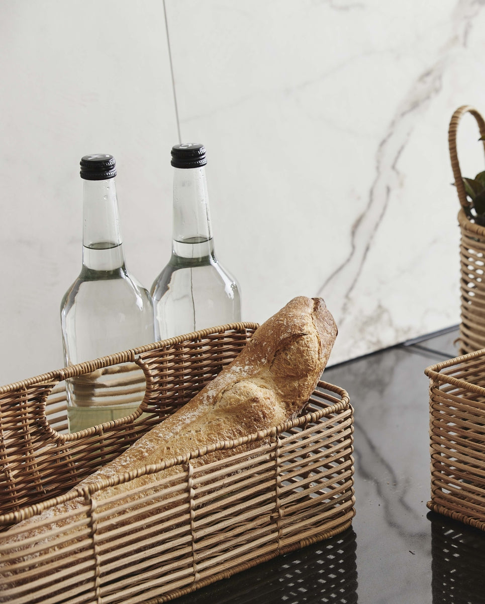 Support rotin ZADAR, 2 séparateurs - nature