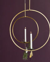 Circle candle hold. L, f/hanging, golden
