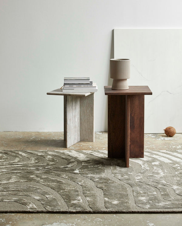 GLINA high tables - wood/marble