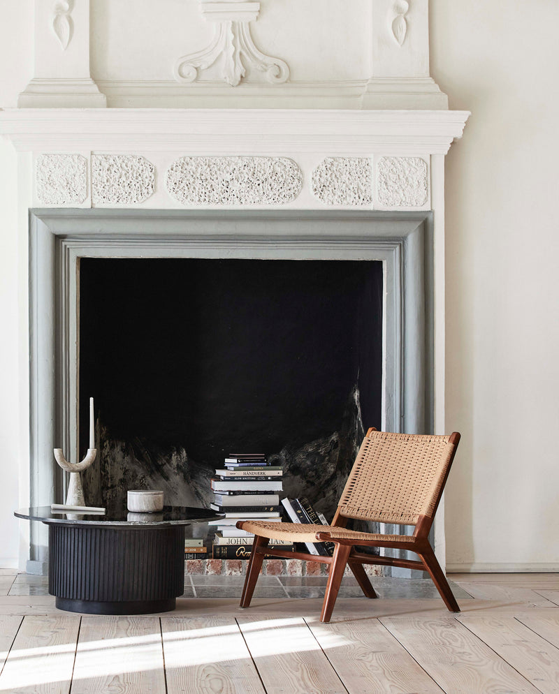 ERIE round coffee table - black marble top