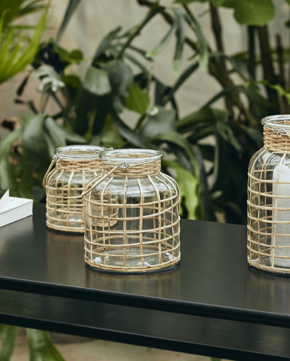 Bougeoir BAMBOU, verre, moyen