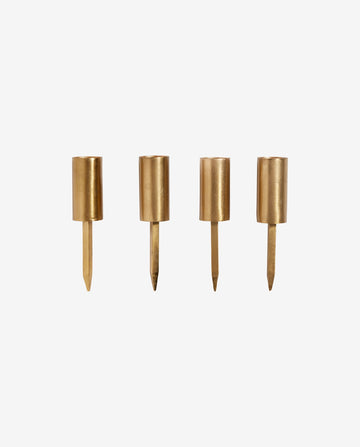 KURA candle cup w/spike - golden finish