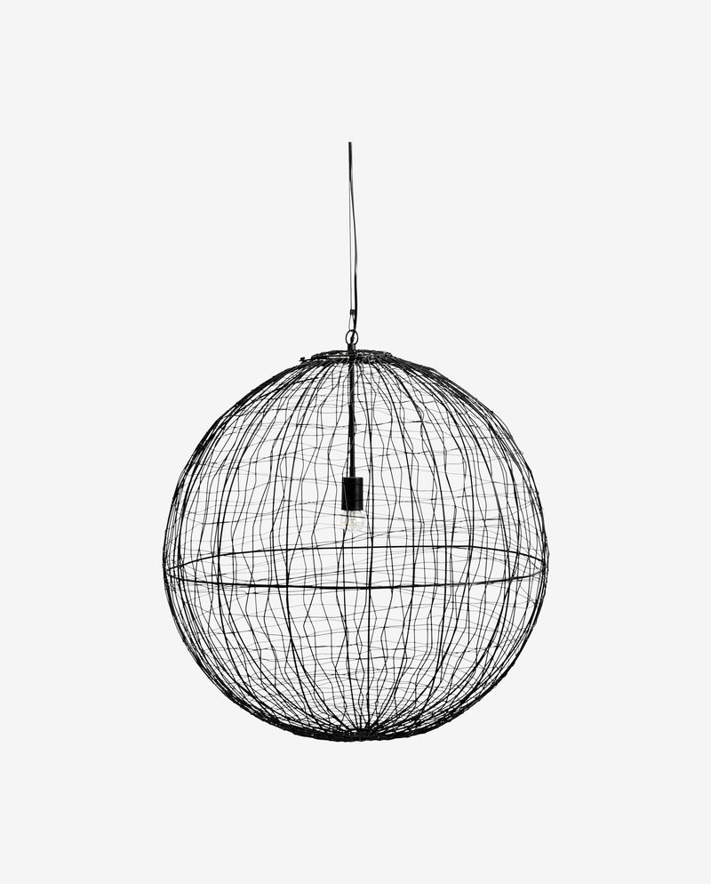 SELENE hanging lamp, L - black iron ball