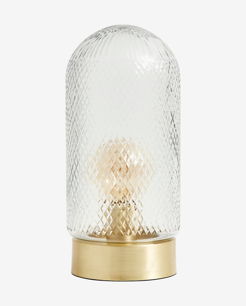 DOME lamp, high - cut glass/brass