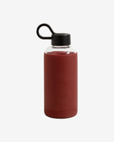 Glass bottle w. silicone sleeve, darkred