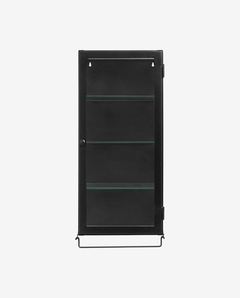 SIRI wall cabinet, 1 door, black metal