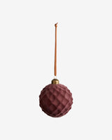 VELISA ornament w/pattern - burgundy