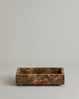 AYU marble tray, small rectangular - brown