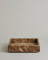 AYU marble tray, large square - brown