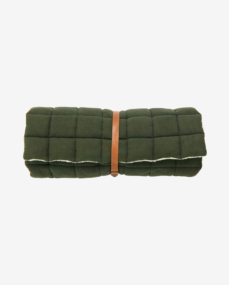 YIN YOGA mattress w/fur, dark green