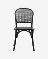 WICKY chair w. wickerwork, black/black