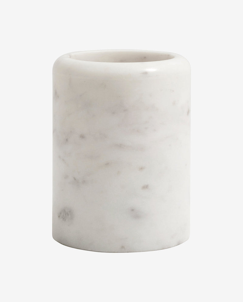 Mug for toothbrush, white marble