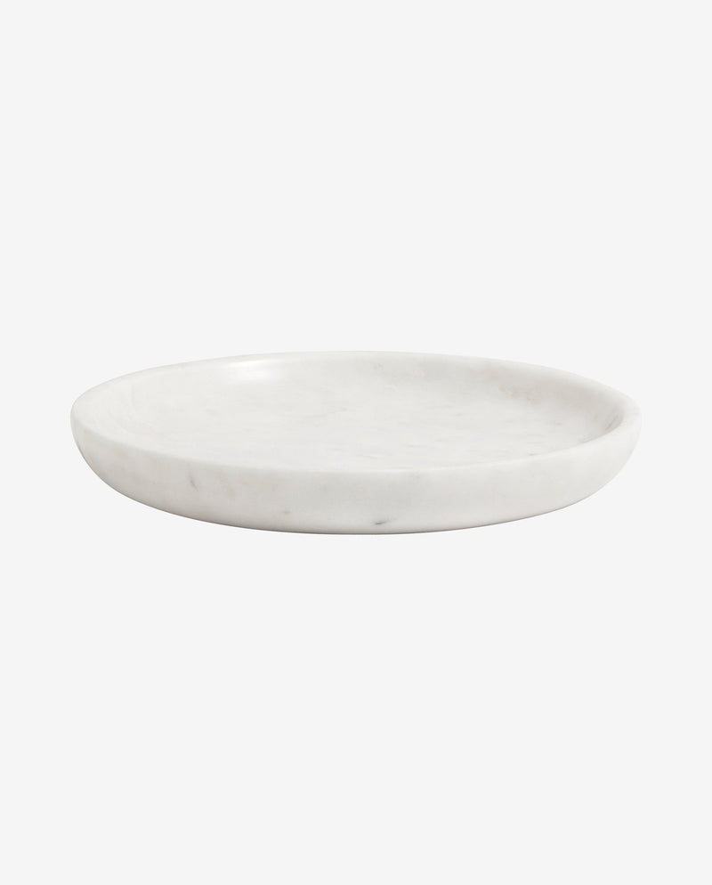 Dish, small, white marble