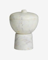Bol de rangement KALI avec couvercle, marbre blanc
