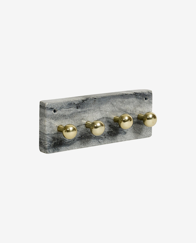 Necklace rack w/knobs, black marble