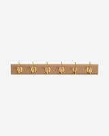 EDGY coat rack, 6 hooks - brown