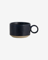 GRAINY tea cup w. handle, dark blue