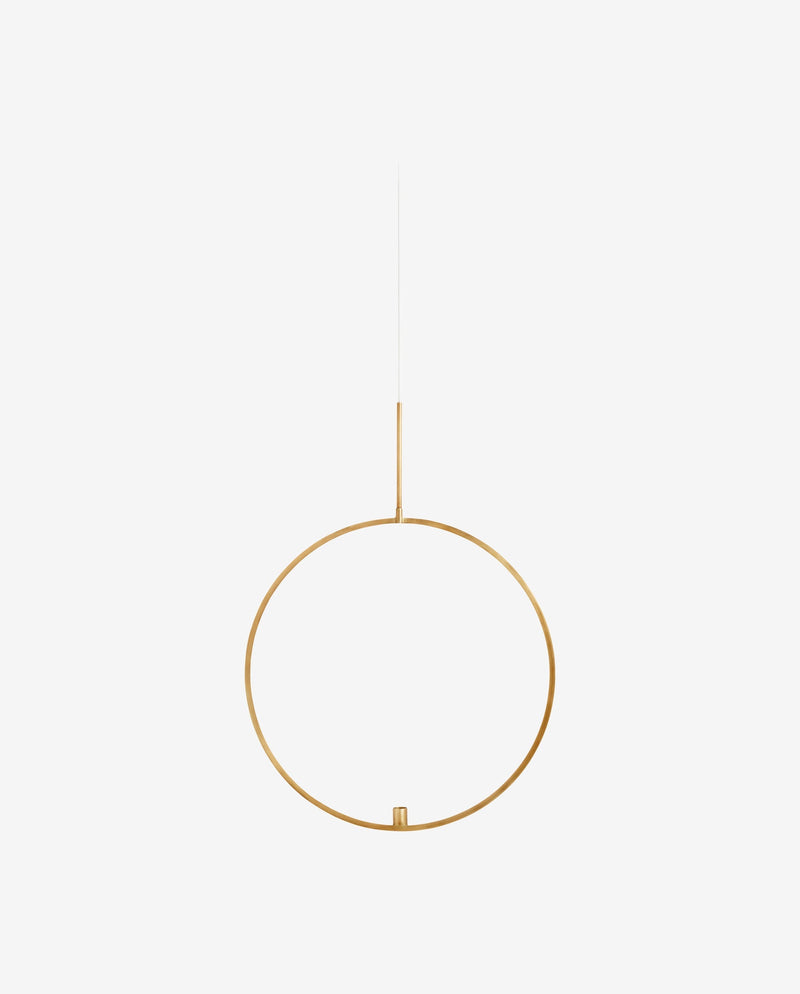 Circle candle hold. L, f/hanging, golden