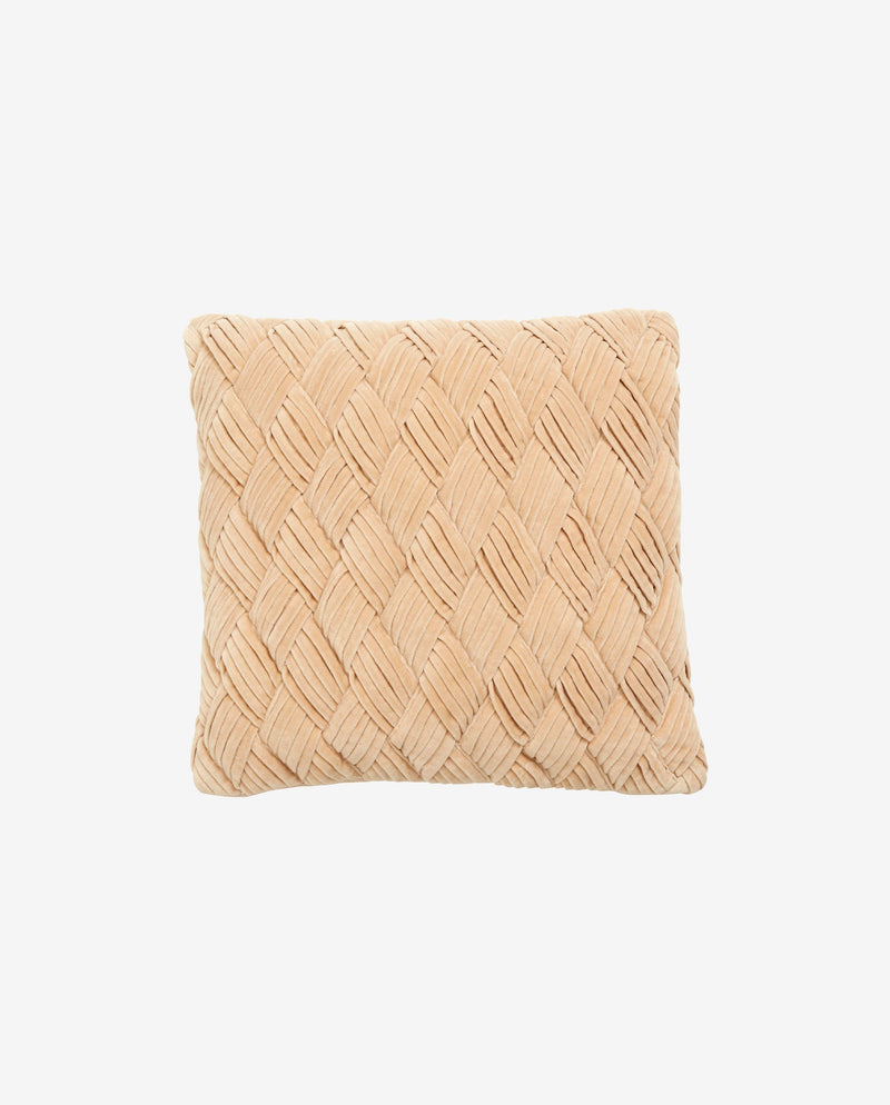 Cushion cover, nude, velvet, braided