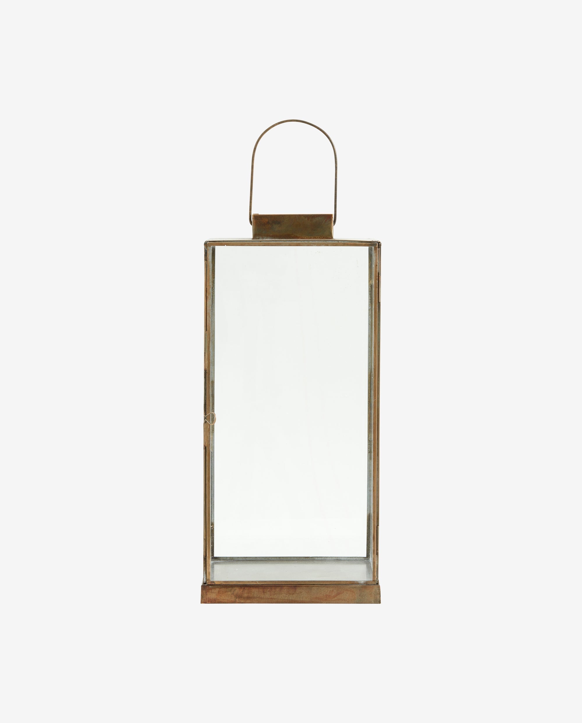 Lanterne ANTIQUE à dessus plat, L - finition dorée