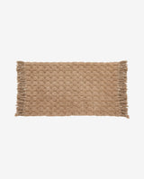 LUNA bath rug w/fringes - light brown