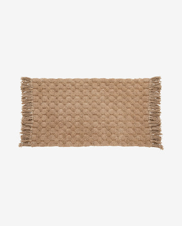 LUNA bath rug w/fringes, 60x120 - light brown