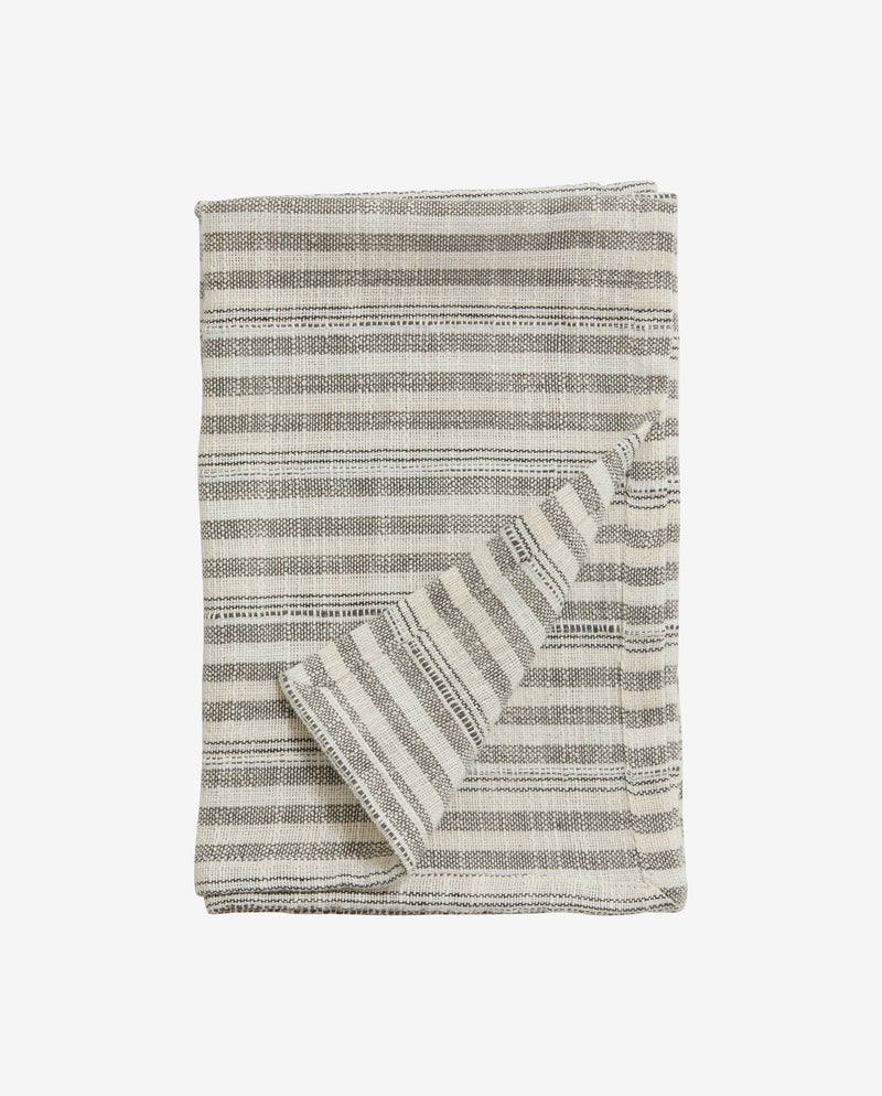 GEMMA tea towel, off white/black stripes