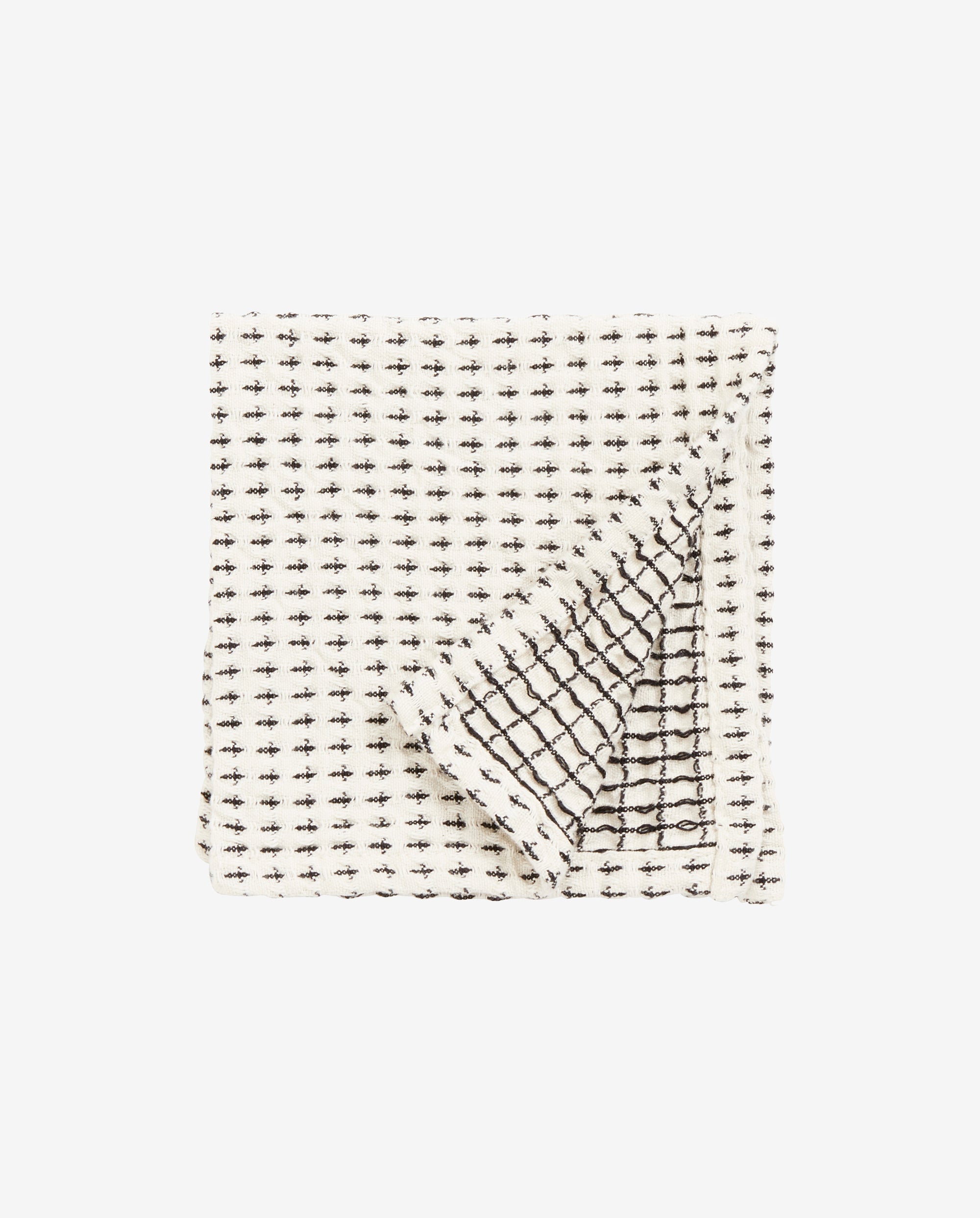 Dish cloth, waffle, off white w/black