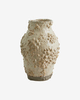 NORMAN vase, M - beige/brown glace
