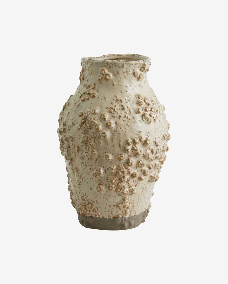 NORMAN Vase, M – beige/braune Glasur