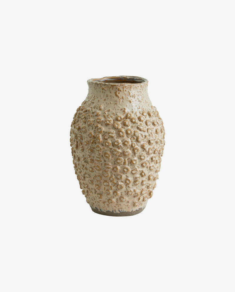 Vase NORMAND, S - beige/brun glacé
