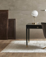 FILUCA shiny beige carpet w/fringes