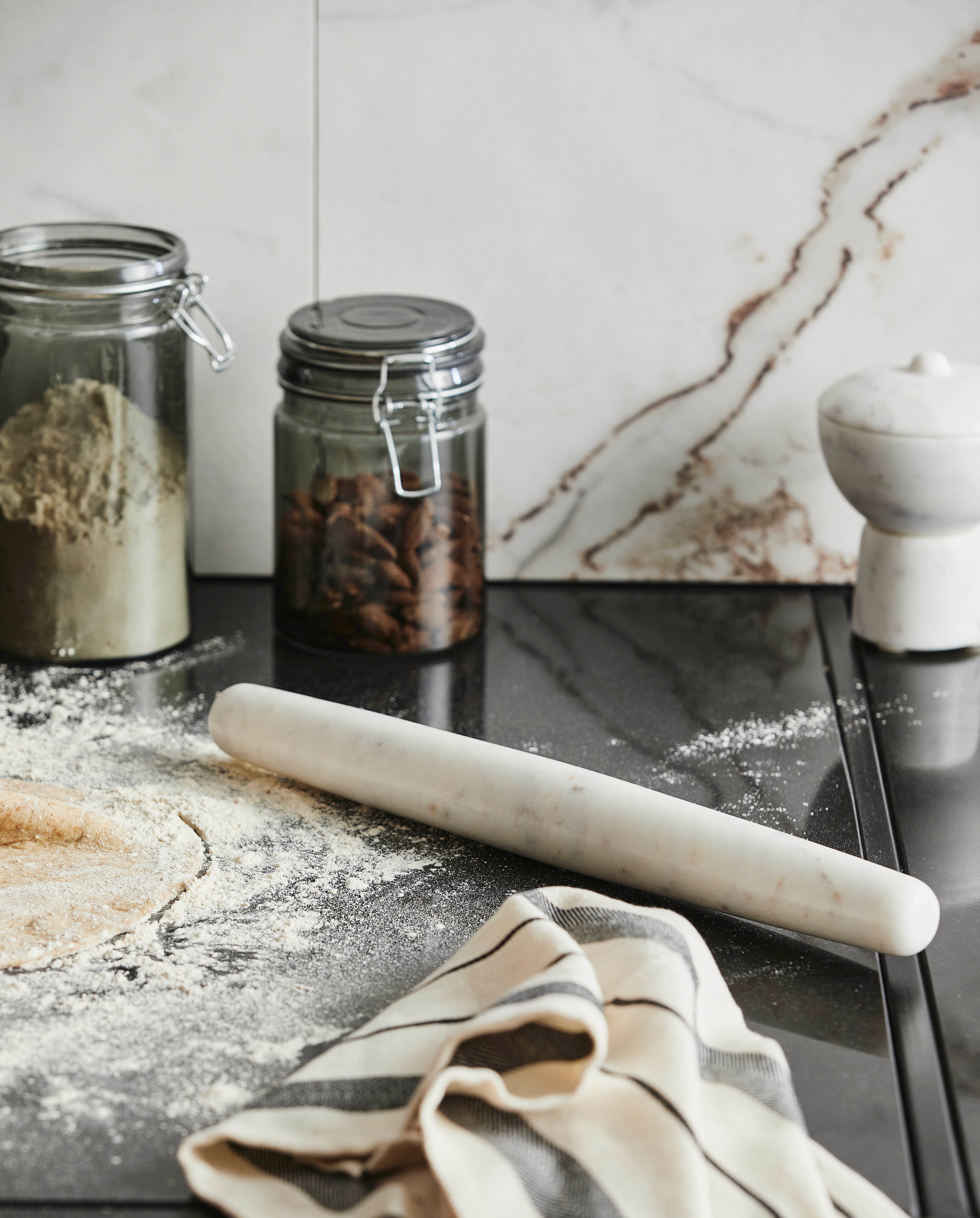 Vaso di vetro per conservazione PEAR, L, fumo