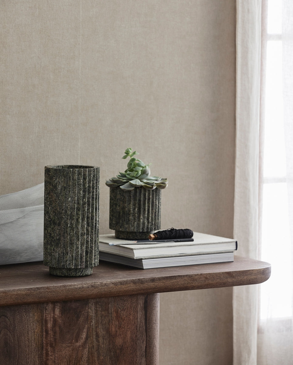 LOON vase, green marble