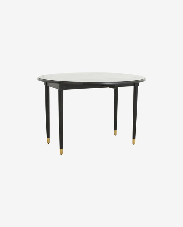 AHR rundt spisebord i træ - ø119 cm - sort/guld - nordal.dk