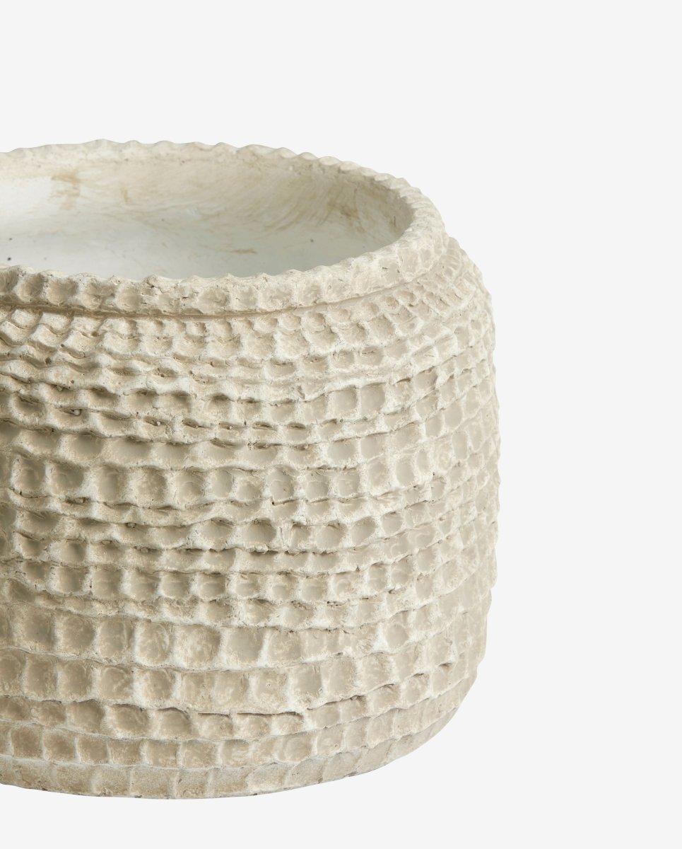 AOBA krukke i cement, L - Hvid - nordal.dk