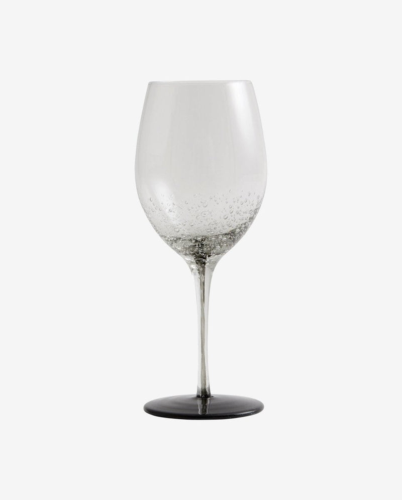 BOBBLE vinglas med bobler og sort fod - h23 cm - nordal.dk