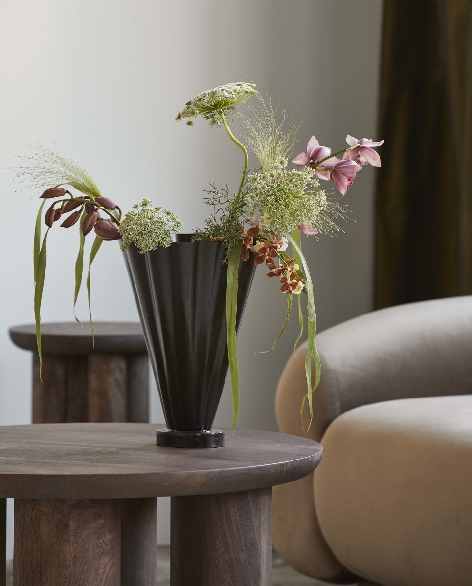 COLL vase, antique finish - brown