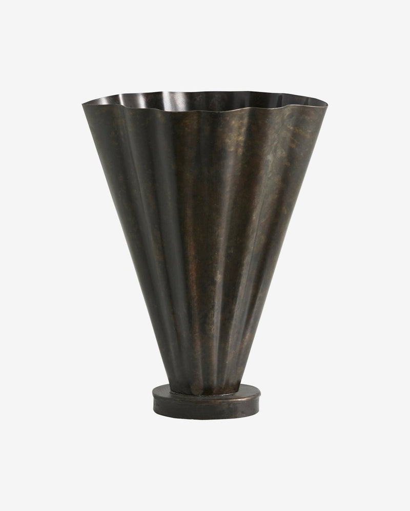 COLL vase i jern - h36 cm - antik brun - nordal.dk
