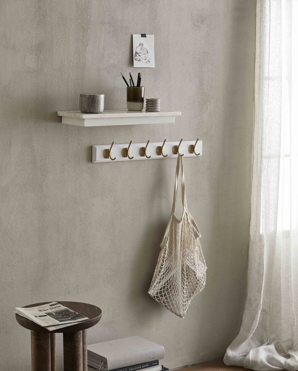 EDGY coat rack, 6 hooks - white