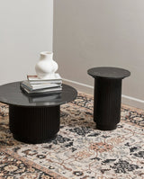ERIE round side table - black marble top