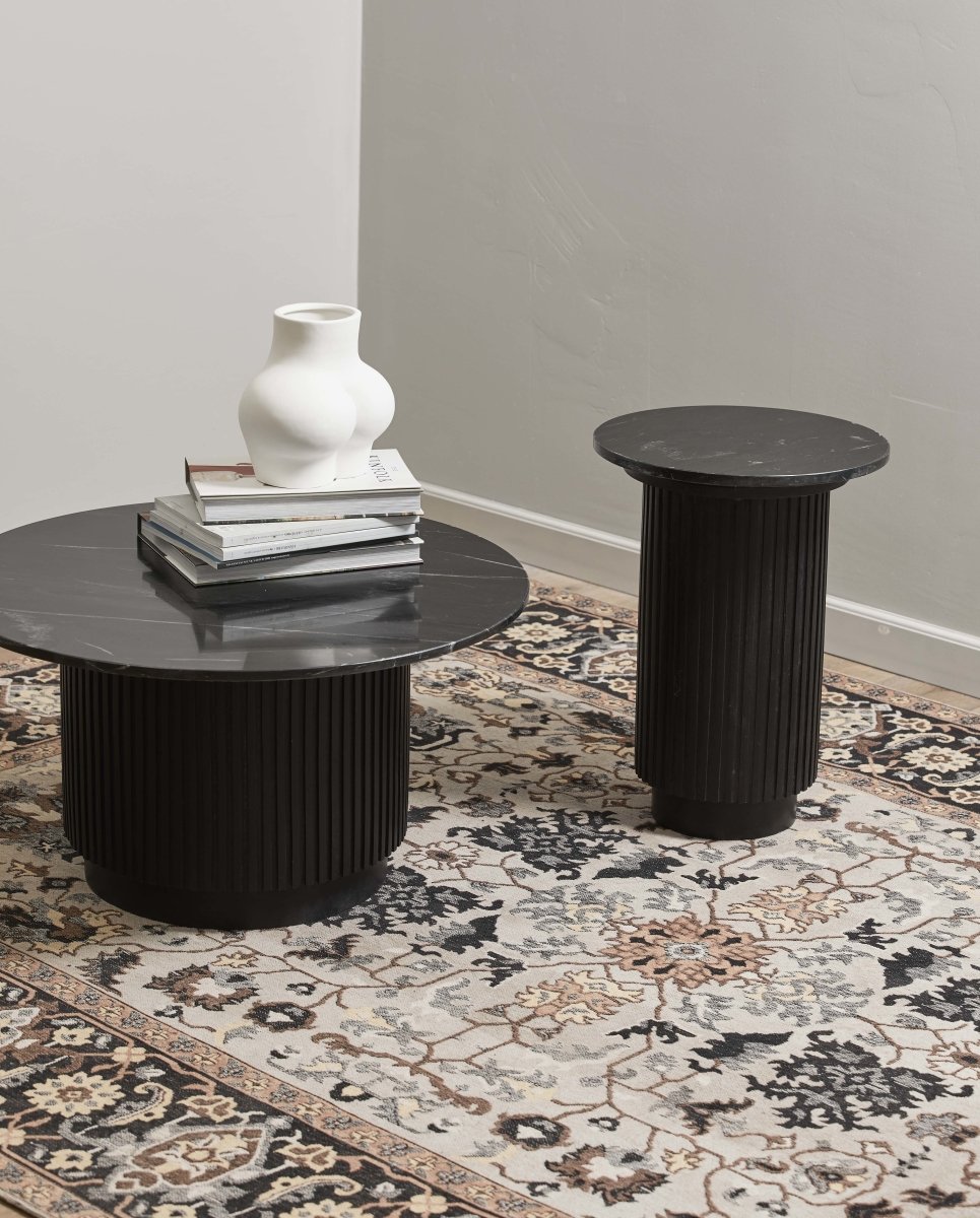 ERIE round coffee table - black marble top | nordal.com