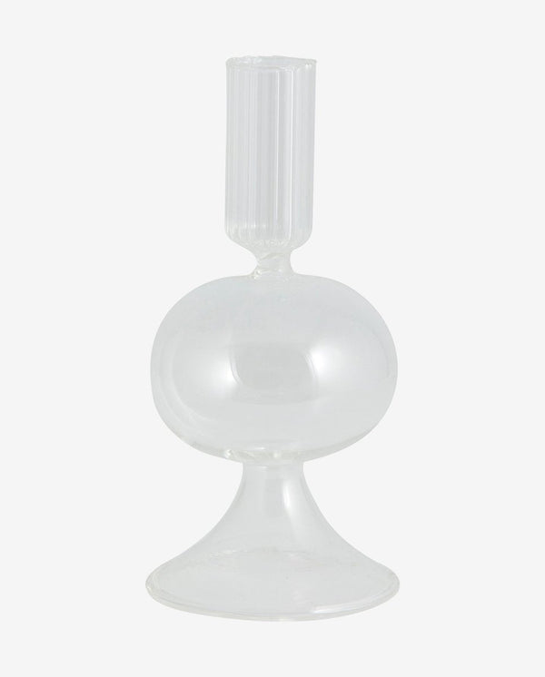 ERISKA lysestage i glas - h15 cm - klar glas - nordal.dk