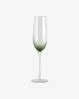 GARO champagneglas - h27,5 cm - klar glas/grøn - nordal.dk